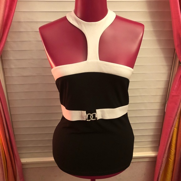 Open shoulder top with T-back Vintage  from the early 2000s brand Rampage Y2K - Picture 2 of 9